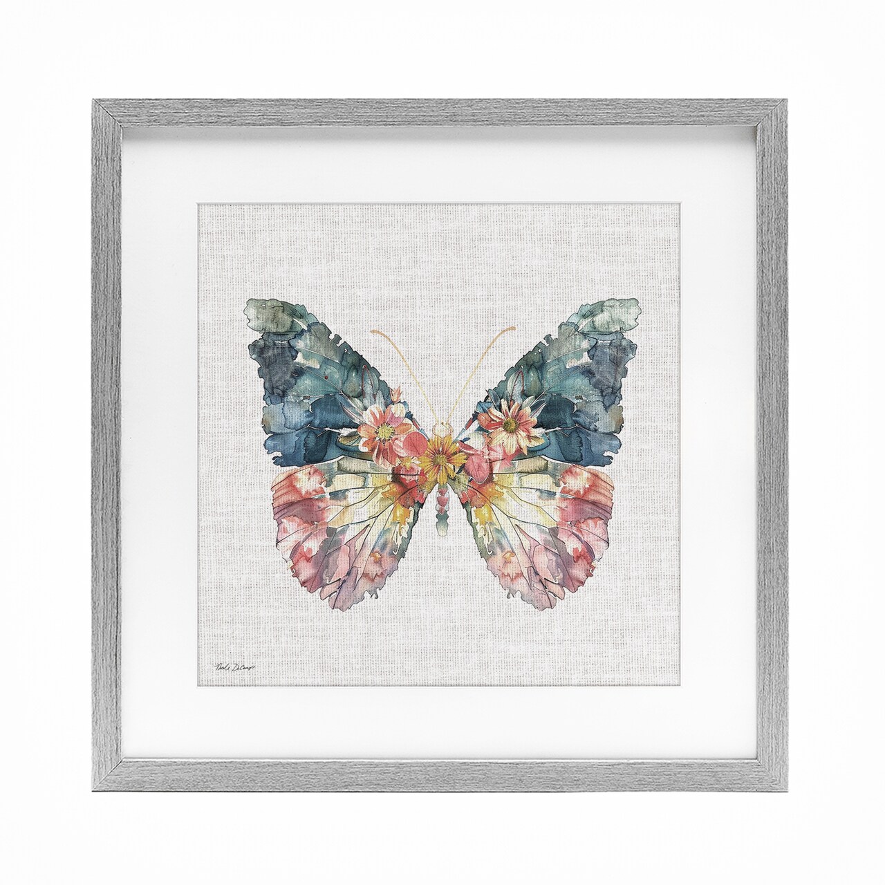 Stupell Industries Floral Flight Butterfly Wings Framed Print Under Glass, design by Nicole DeCamp